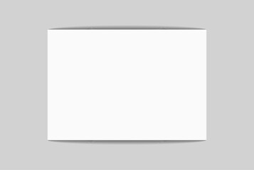 Vector white realistic blank paper page with shadow isolated on background. A4 size sheet paper note mock up template for flyer, cover, magazine, newspaper, brochure and documents presentation.
