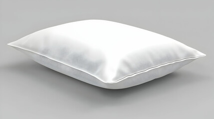 White pillow mockup, isolated, studio, plain background, product design.