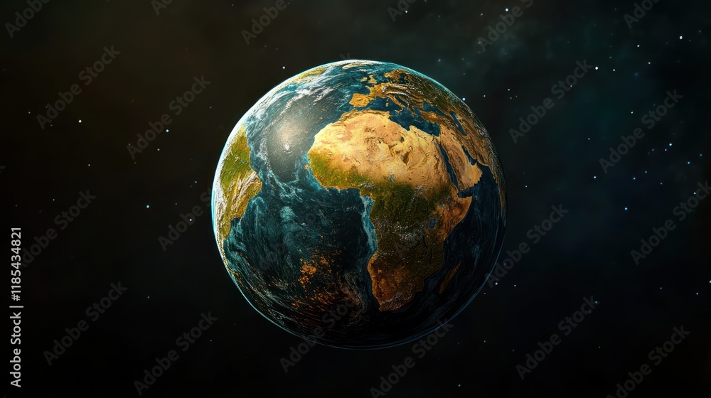 Poster digital globe with ai-powered global connections.