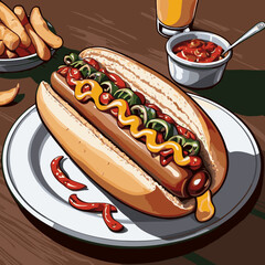 hotdog vector art for design needs