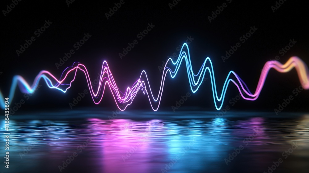 Poster glowing line graph tracking live financial metrics on a sleek interface