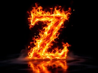 Fiery Z: A Dramatic, Intense Flame Alphabet Letter