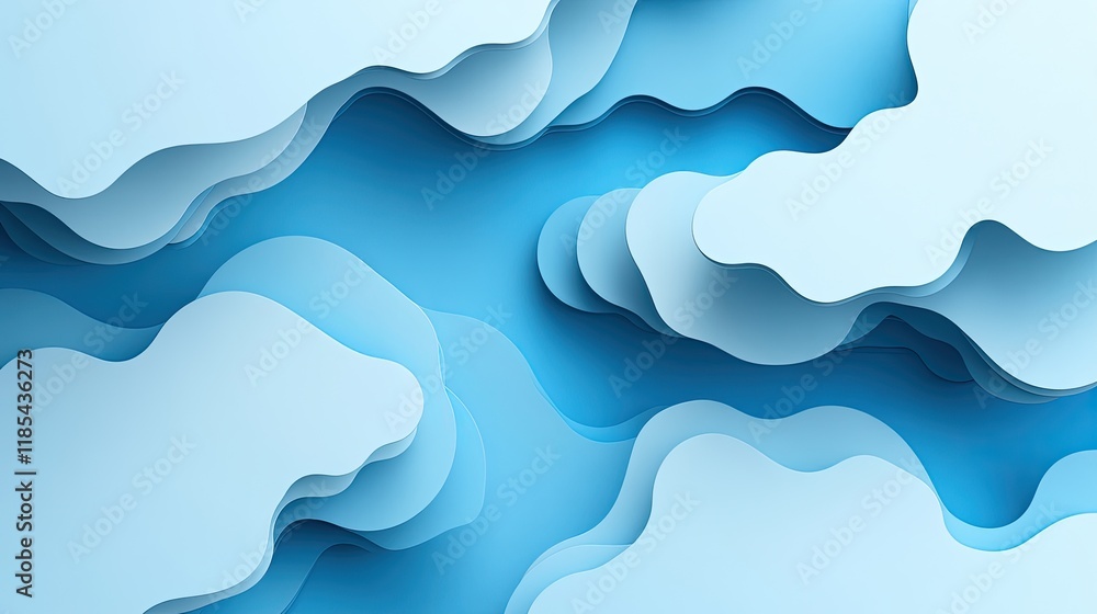 Poster layered d card with gradient cutouts in dynamic shapes, creating depth on a smooth surface.