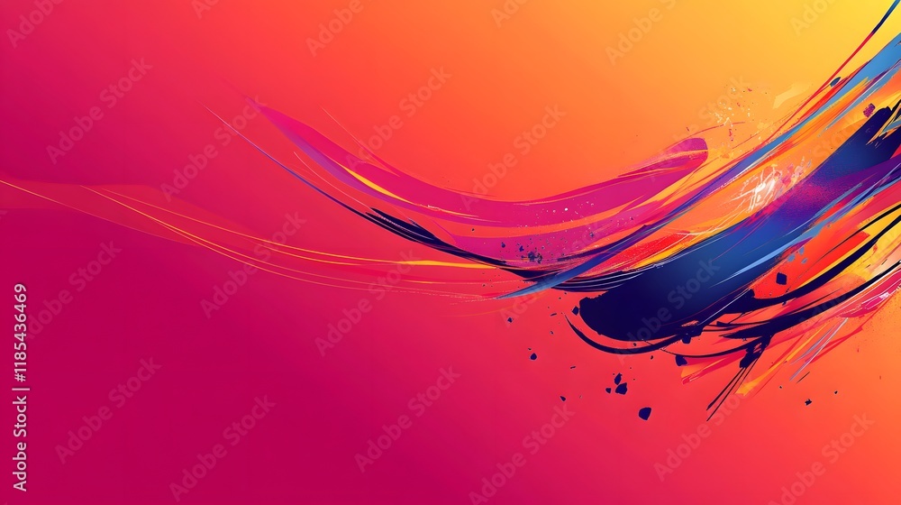 Poster abstract colorful swirls dynamic art design