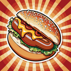 hotdog vector art for design needs