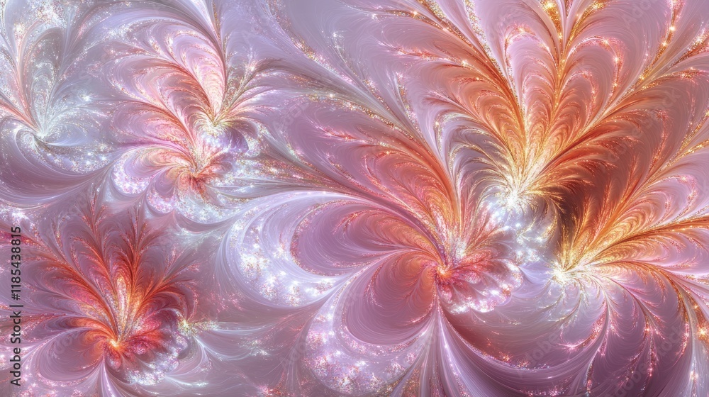 Aufkleber a digital greeting card with a soft gradient background of pinks and purples, overlaid with sparkles