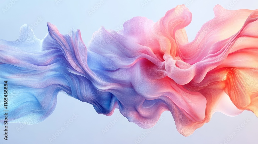 Poster a digital greeting card with soft gradient colors transitioning from light blue to pink, overlaid wi
