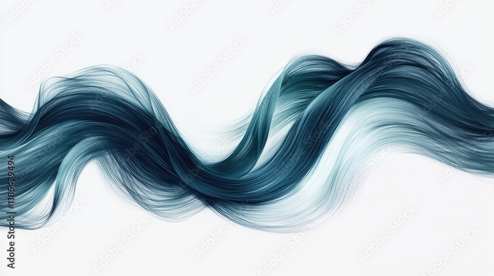 Poster a modern digital greeting card design with smooth, flowing waves in gradient shades of blue, creatin