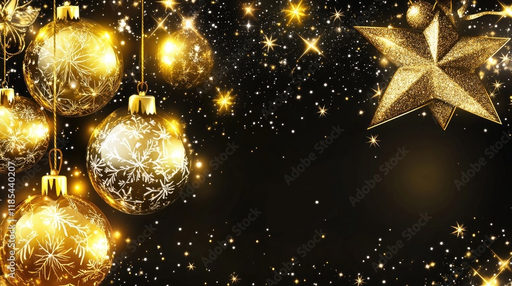Poster a sleek digital greeting card with a starry backdrop and soft glowing orbs, providing ample space in