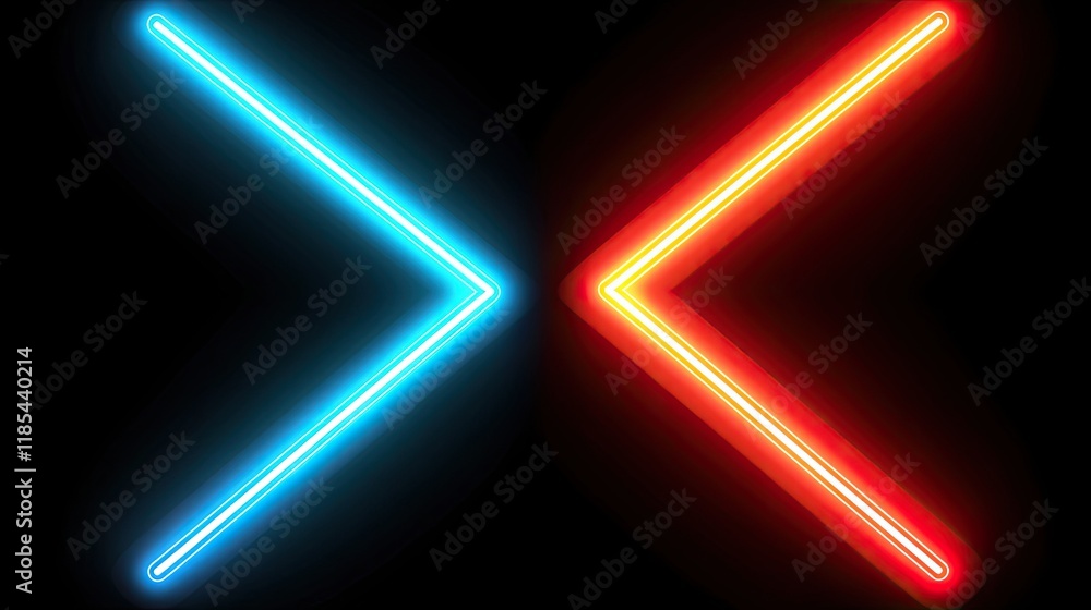 Poster a sleek digital greeting card with dynamic neon lines crossing each other in different angles, leavi