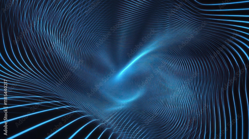 Poster high-tech blue background with abstract lines and patterns.