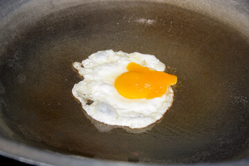 Fried egg in a frying pan