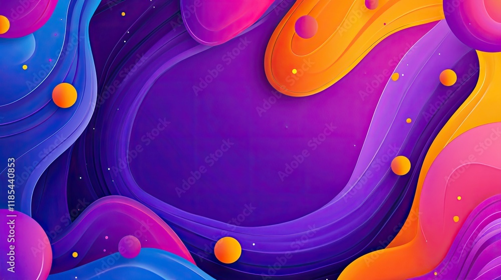 Poster a vibrant digital greeting card design with abstract colorful splashes of paint and fluid motion, le