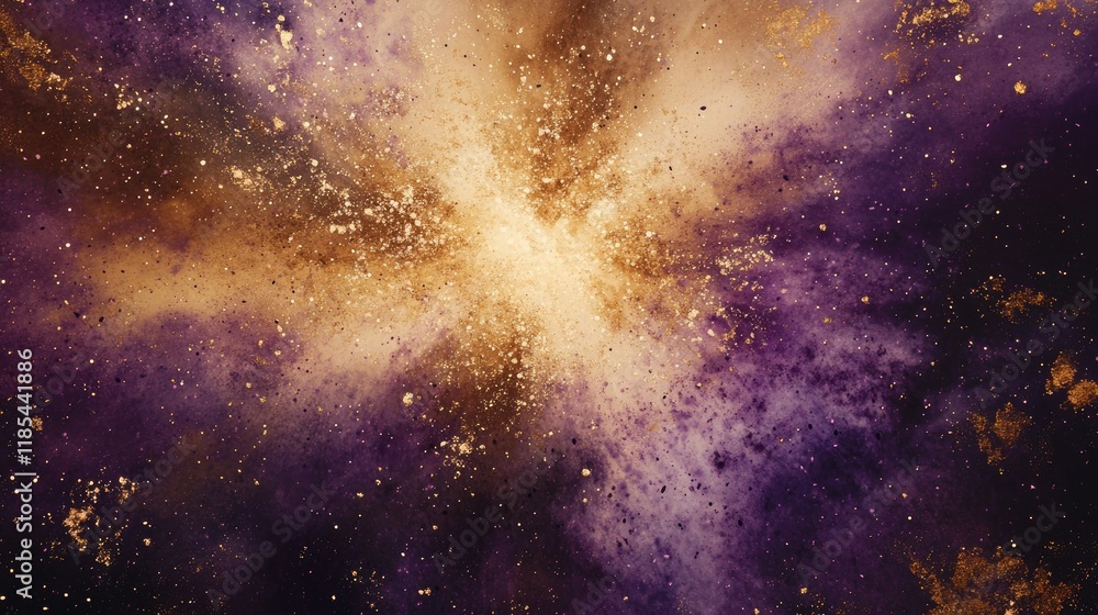 Poster a watercolor card with muted gold and purple tones, creating a soft gradient with an open space for 