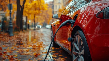 Close-Up of Power Supply for Electric Car Charging at a Charging Station