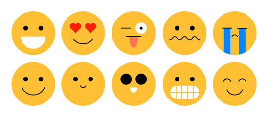 set of face emoticon