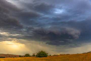 Summer storm season over the rural countryside