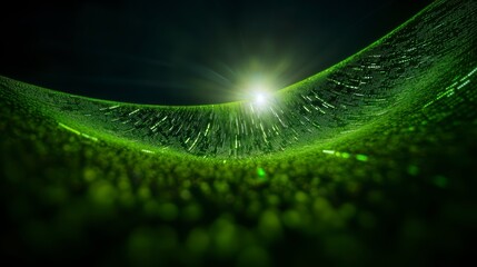 Obraz premium Futuristic Green Data Stream Abstract Technology Background
