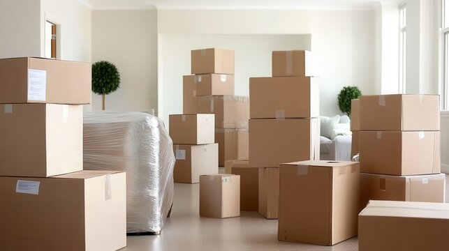 Organized moving process in a spacious house efficient packing techniques