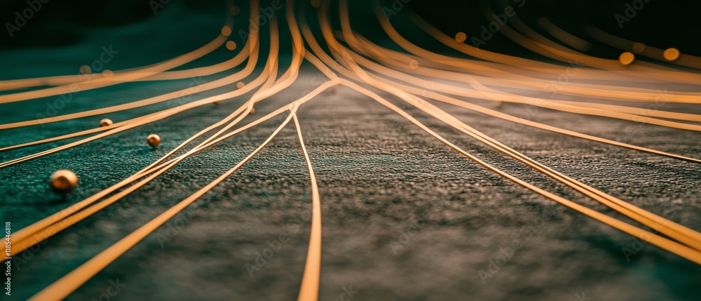 Aufkleber abstract gold lines dark background technology network connection digital futuristic