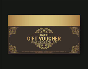 Menu restaurant luxury gift voucher design template
