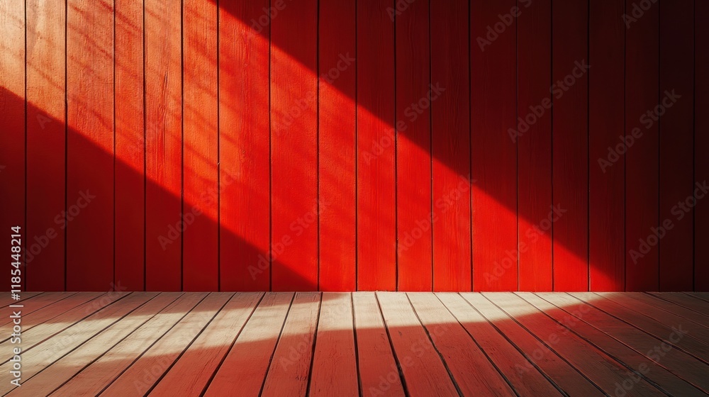 Poster minimalist red background with subtle patterns.