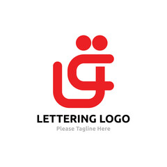 simple islamic Logo calligraphy of hijaiyah : letter of arabic alphabet-vector.