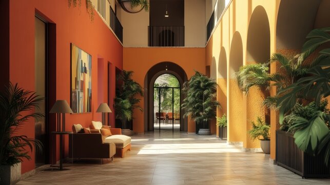 Multiethnic community apartments promoting inclusivity.