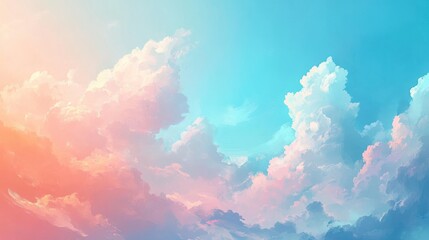 Nature sky with clear blue tones and soft clouds.