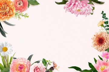 Floral frame background, flower, botanical