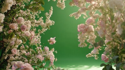 Nature-inspired blossoms with green screen.