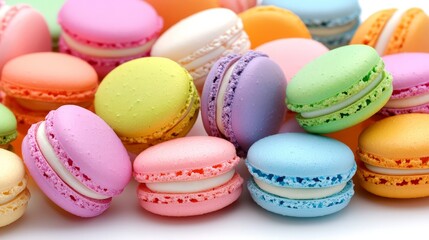 Colorful Pastel Macarons in Various Shades