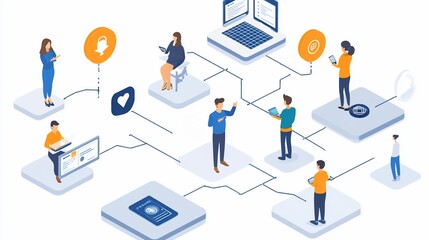 Global Network Collaboration:  A Visual Representation of Interconnected Individuals and Digital Systems