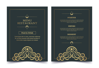 Luxury Menu restaurant with ornamental Elements.