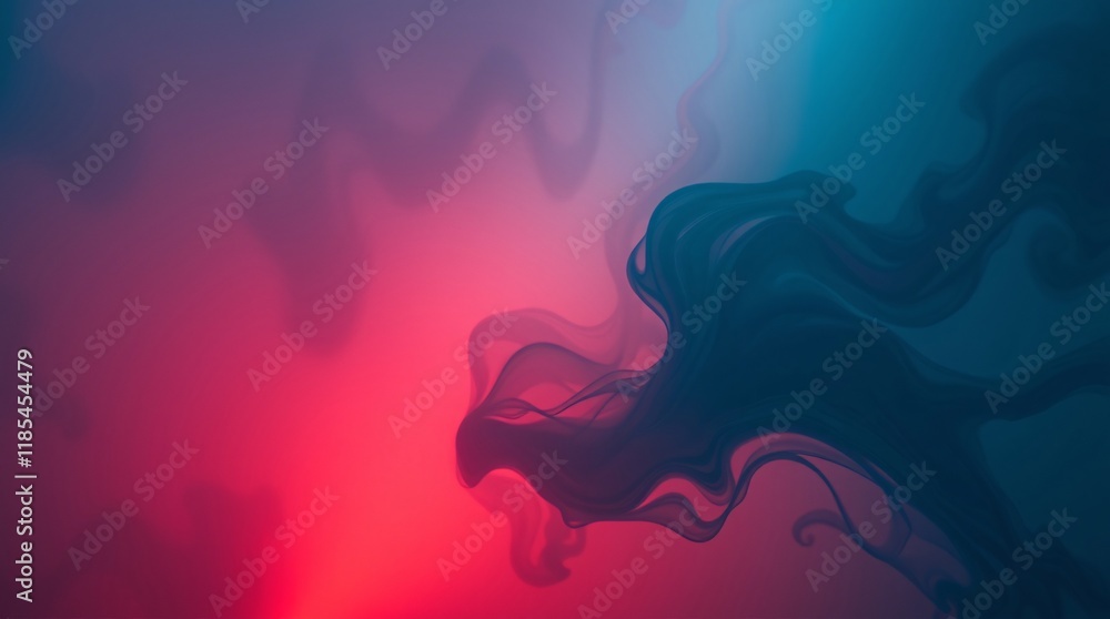Poster dynamic and colorful gradient design featuring flowing organic shapes blending in vibrant hues to in
