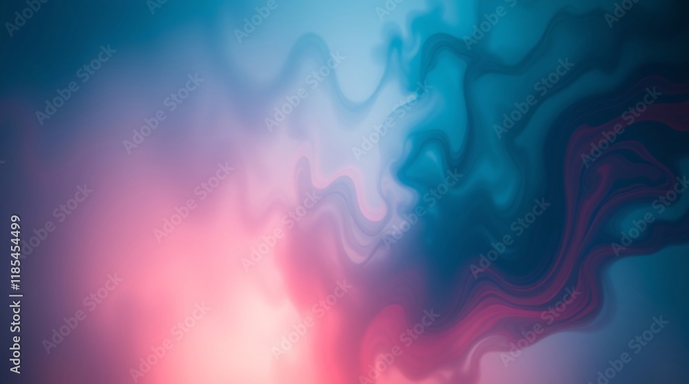 Poster dynamic and colorful gradient design featuring flowing organic shapes blending in vibrant hues to in