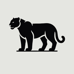 very simple flat and minimalist Jaguar silhouette in black on a white background