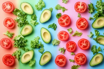 Fresh Vegetables on Colorful Background