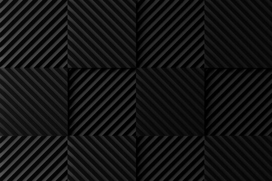 Black acoustic foam background, soundproofing wall panel