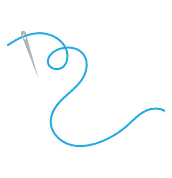recommend clip art: Sewing needle with a long  thread.  needle and thread Vector icon illustration eps 10.