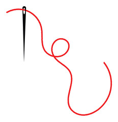 needle and thread icon.  sewing needle and thread icon. vector illustration eps 10.
