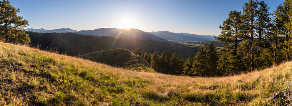 Panorama Over Sunset Foothills - Powered by Adobe