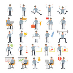 thief characters in different poses illustration set