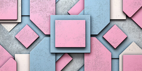 Abstract Geometric Pink Squares Design