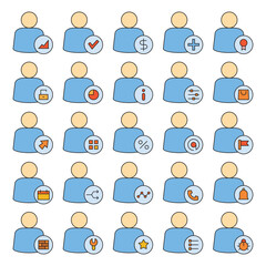 user avatar and user interface icons set