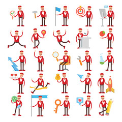 train operator characters in different poses illustration set