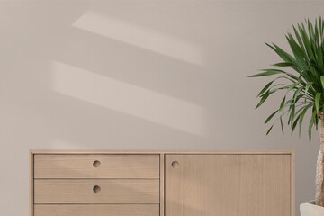 Beige midcentury, interior design photo