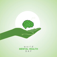World Mental Health Day. Mental Health Day creative design for social media ads