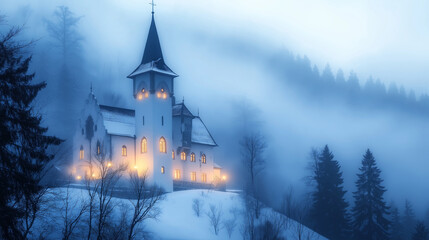 historic fortress illuminated by floodlights against a starry sky.