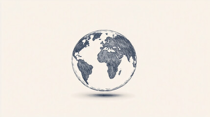 Obraz premium Global Perspective: Hand-drawn Sketch of Earth